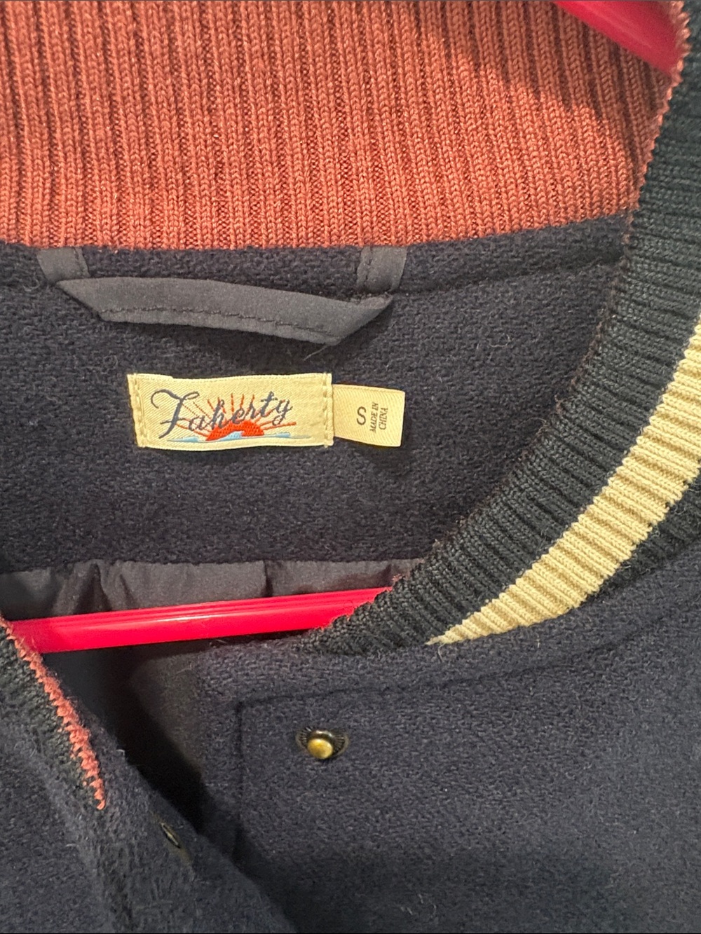Faherty Wool Varsity Jacket - Picture 2 of 3
